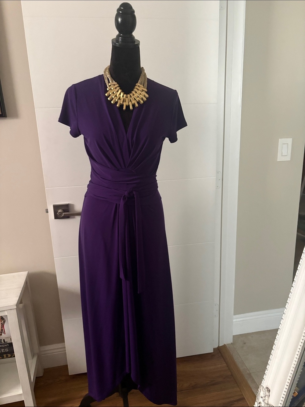 Elegant Purple Wrap Maxi Dress